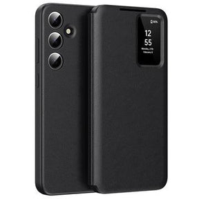 Samsung Galaxy S25 FE Smart Clear View Flip etui med kortplads - Sort