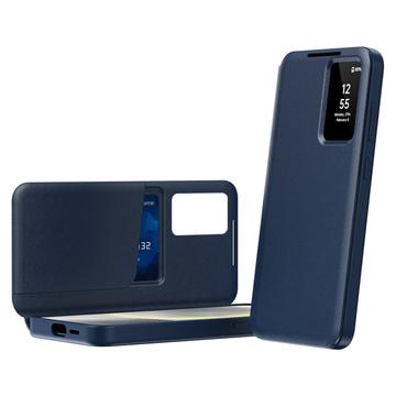 Samsung Galaxy S25 FE Smart Clear View Flip etui med kortplads - Safir