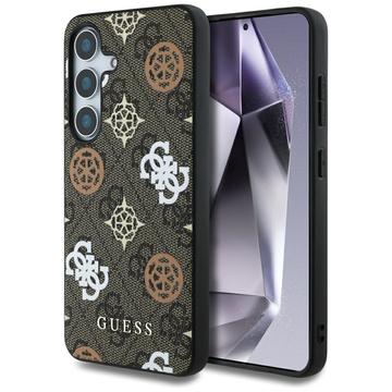 Samsung Galaxy S25 Guess 4G Printed Colored Peony Pattern MagSafe Cover - Brun