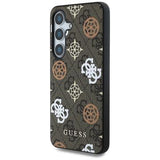 Samsung Galaxy S25 Guess 4G Printed Colored Peony Pattern MagSafe Cover - Brun