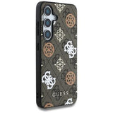 Samsung Galaxy S25 Guess 4G Printed Colored Peony Pattern MagSafe Cover - Brun