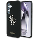 Samsung Galaxy S25 Guess Big 4G Logo Bottom Script Silikone Cover - Sort