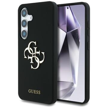 Samsung Galaxy S25 Guess Big 4G Logo Bottom Script Silikone Cover - Sort