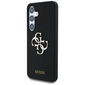 Samsung Galaxy S25 Guess Big 4G Logo Bottom Script Silikone Cover - Sort