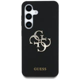 Samsung Galaxy S25 Guess Big 4G Logo Bottom Script Silikone Cover - Sort