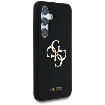 Samsung Galaxy S25 Guess Big 4G Logo Bottom Script Silikone Cover - Sort