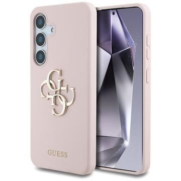 Samsung Galaxy S25 Guess Big 4G Logo Bottom Script Silikone Cover - Pink