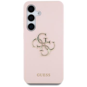 Samsung Galaxy S25 Guess Big 4G Logo Bottom Script Silikone Cover - Pink