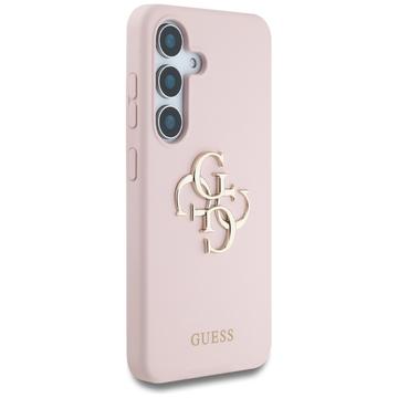 Samsung Galaxy S25 Guess Big 4G Logo Bottom Script Silikone Cover - Pink
