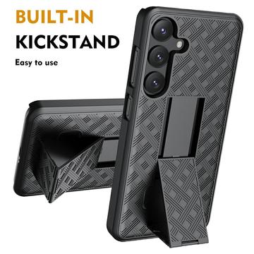 Samsung Galaxy S25 Hybrid Cover med Bælteklips - Grå