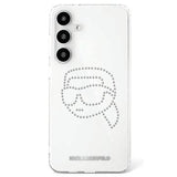Samsung Galaxy S25 Karl Lagerfeld Rhinestones Karl Head Logo Cover - Gennemsigtig
