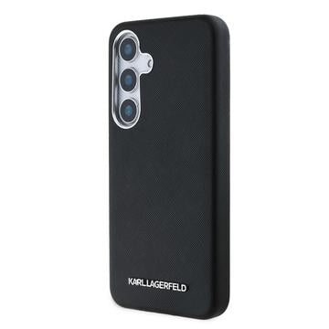 Samsung Galaxy S25 Karl Lagerfeld Saffiano Metal Logo Cover - Sort