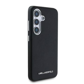 Samsung Galaxy S25 Karl Lagerfeld Saffiano Metal Logo Cover - Sort