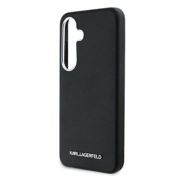 Samsung Galaxy S25 Karl Lagerfeld Saffiano Metal Logo Cover - Sort