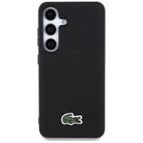 Samsung Galaxy S25 Lacoste Iconic Petit Pique Woven Logo Cover - MagSafe-kompatibel - Sort