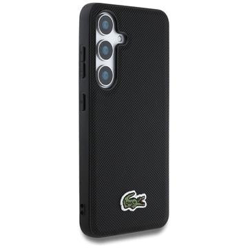 Samsung Galaxy S25 Lacoste Iconic Petit Pique Woven Logo Cover - MagSafe-kompatibel - Sort