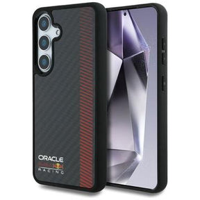 Samsung Galaxy S25 Oracle Red Bull Carbon Powerbar Cover - MagSafe-kompatibel - Sort