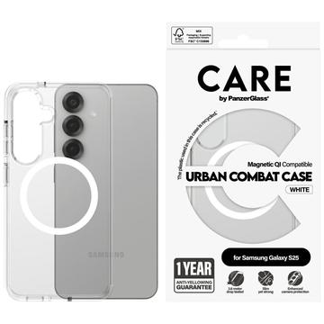 Samsung Galaxy S25 PanzerGlass Care Urban Combat Cover - MagSafe-kompatibel - Hvid / Gennemsigtig