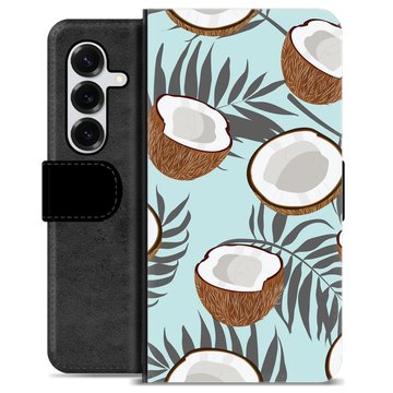 Samsung Galaxy S25+ Premium Flip Cover med Pung - Kokosnød