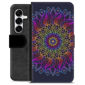 Samsung Galaxy S25+ Premium Flip Cover med Pung - Farverig Mandala