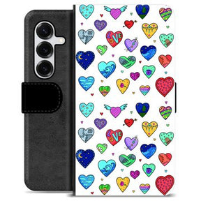 Samsung Galaxy S25+ Premium Flip Cover med Pung - Hjerter