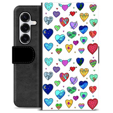 Samsung Galaxy S25+ Premium Flip Cover med Pung - Hjerter
