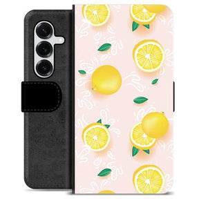 Samsung Galaxy S25+ Premium Flip Cover med Pung - Citron Mønster