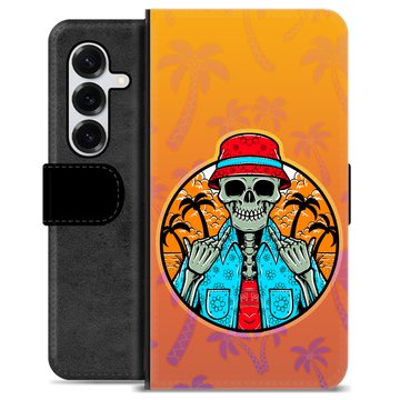Samsung Galaxy S25+ Premium Flip Cover med Pung - Skelet Sommer