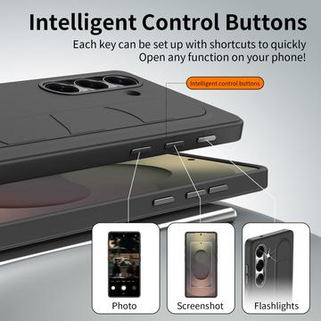 Samsung Galaxy S25/S24 Smart hybrid cover med stående greb - Sort