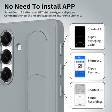 Samsung Galaxy S25/S24 Smart hybrid cover med stående greb - mørkegrå
