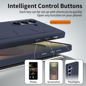Samsung Galaxy S25/S24 Smart hybrid cover med stående greb - Safir