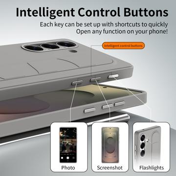 Samsung Galaxy S25/S24 Smart hybrid cover med stående greb - Titaniumgrå