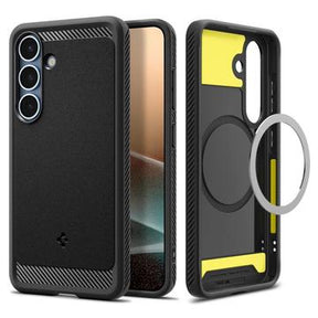 Samsung Galaxy S25 Spigen Rugged Armor Mag TPU Cover - Sort
