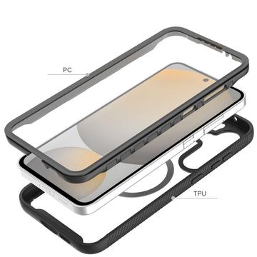 Samsung Galaxy S25 Tech-Protect Defense360 cover med skærmbeskyttelse - MagSafe-kompatibel - Sort