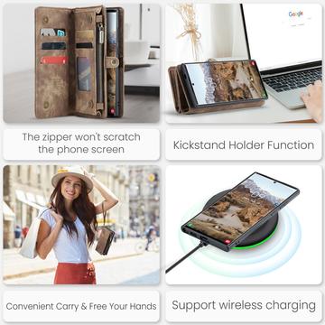 Samsung Galaxy S25 Ultra Caseme 008 2-i-1 Multifunktionel Pung - Brun