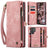Samsung Galaxy S25 Ultra Caseme 008 2-i-1 Multifunktionel Pung - Pink