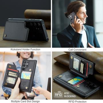 Samsung Galaxy S25 Ultra Caseme C22-etui RFID-kortpung - Sort