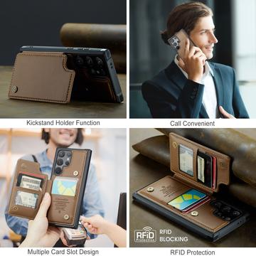 Samsung Galaxy S25 Ultra Caseme C22-etui RFID-kortpung - brun