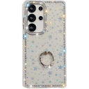 Samsung Galaxy S25 Ultra CrystalGlow Hybrid Cover med Ringholder - stjerner / gennemsigtig
