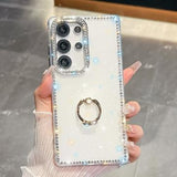 Samsung Galaxy S25 Ultra CrystalGlow Hybrid Cover med Ringholder - gennemsigtig
