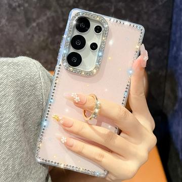 Samsung Galaxy S25 Ultra CrystalGlow Hybrid Cover med Ringholder - Hvid