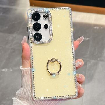 Samsung Galaxy S25 Ultra CrystalGlow Hybrid Cover med Ringholder - Gul