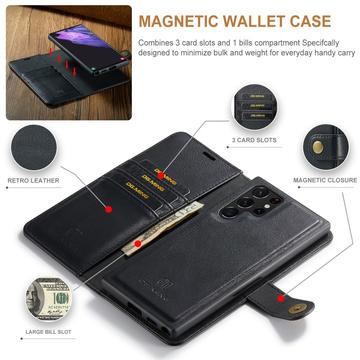 Samsung Galaxy S25 Ultra DG.Ming Læderpung med Aftageligt Cover - Sort