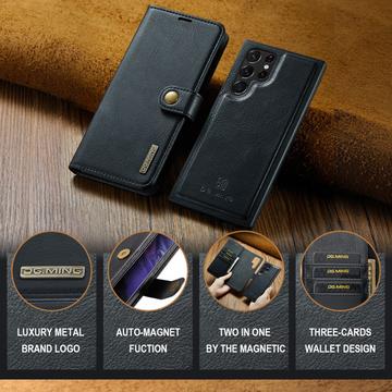 Samsung Galaxy S25 Ultra DG.Ming Læderpung med Aftageligt Cover - Sort
