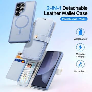 Samsung Galaxy S25 Ultra Dux Ducis Lawa Wallet læderetui m. magnetisk cover - babyblå
