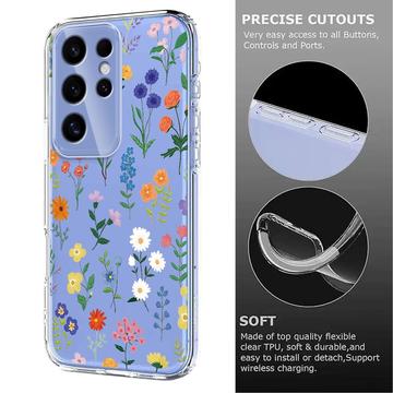 Samsung Galaxy S25 Ultra TPU-cover med blomstermønster - tusindfryd