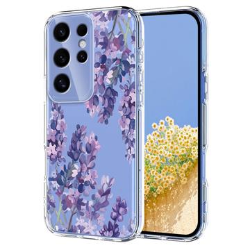 Samsung Galaxy S25 Ultra TPU-cover med blomstermønster - Blåregn