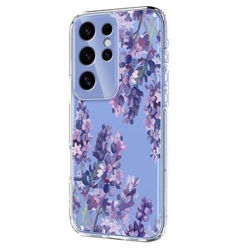 Samsung Galaxy S25 Ultra TPU-cover med blomstermønster - Blåregn