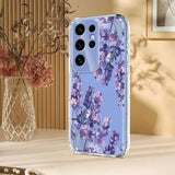 Samsung Galaxy S25 Ultra TPU-cover med blomstermønster - Blåregn