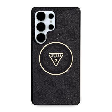 Samsung Galaxy S25 Ultra Guess 4G Glitter Triangle Buttons MagSafe Cover - Sort